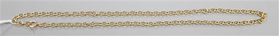 An Italian 585 yellow metal oval link necklace, 15.7g, 42cm.